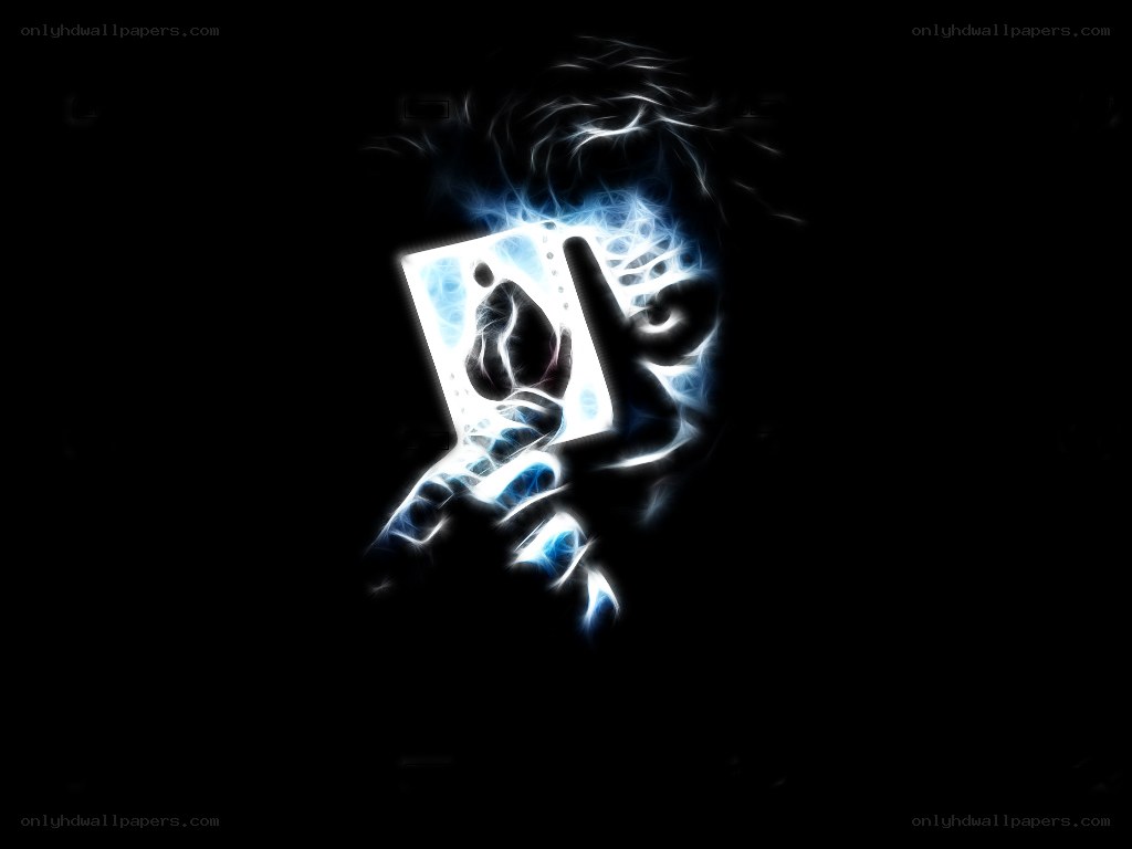 glowing hand holding card