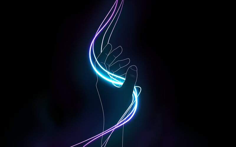 Glowing Hand Outline