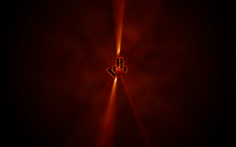 glowing hand symbol