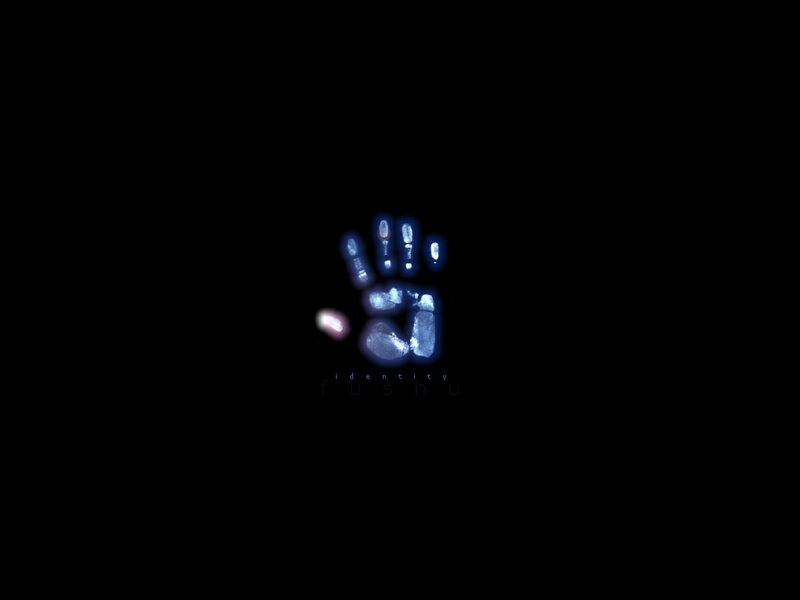 Glowing Handprint — Black, Mysterious, Night, Digital Art, Text