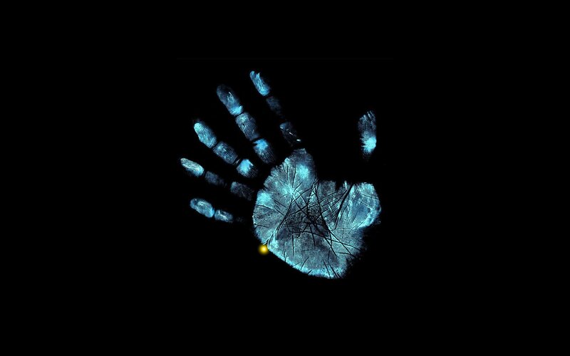 Glowing Handprint — Black