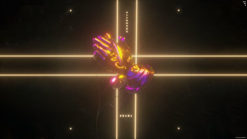 Glowing Hands in Space