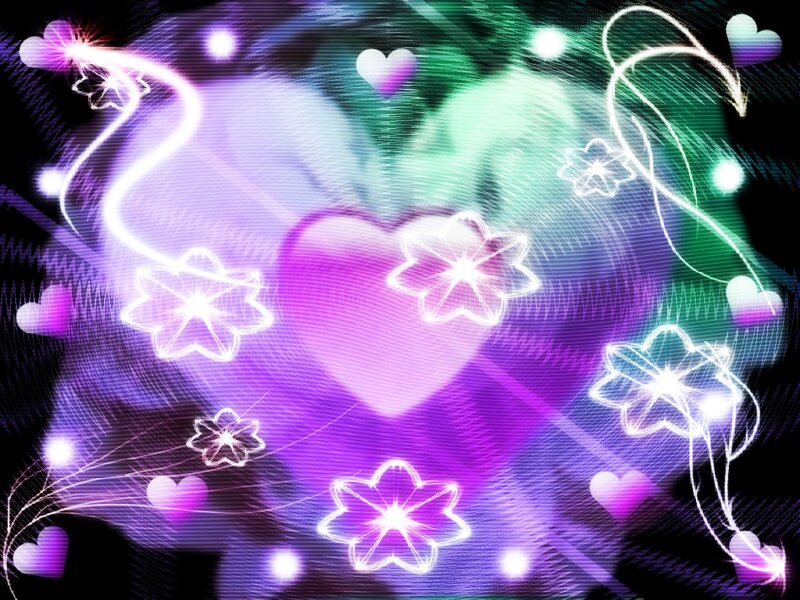 Glowing Heart and Flowers