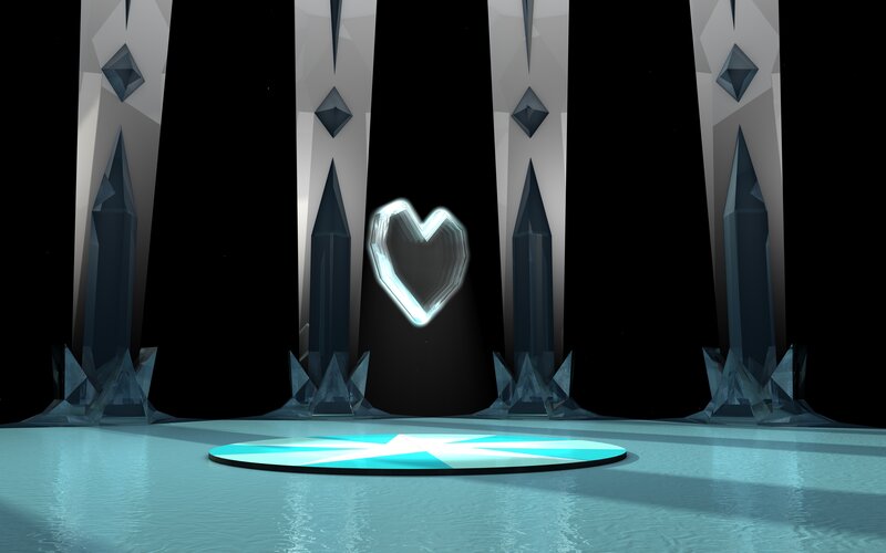 Glowing Heart Crystal