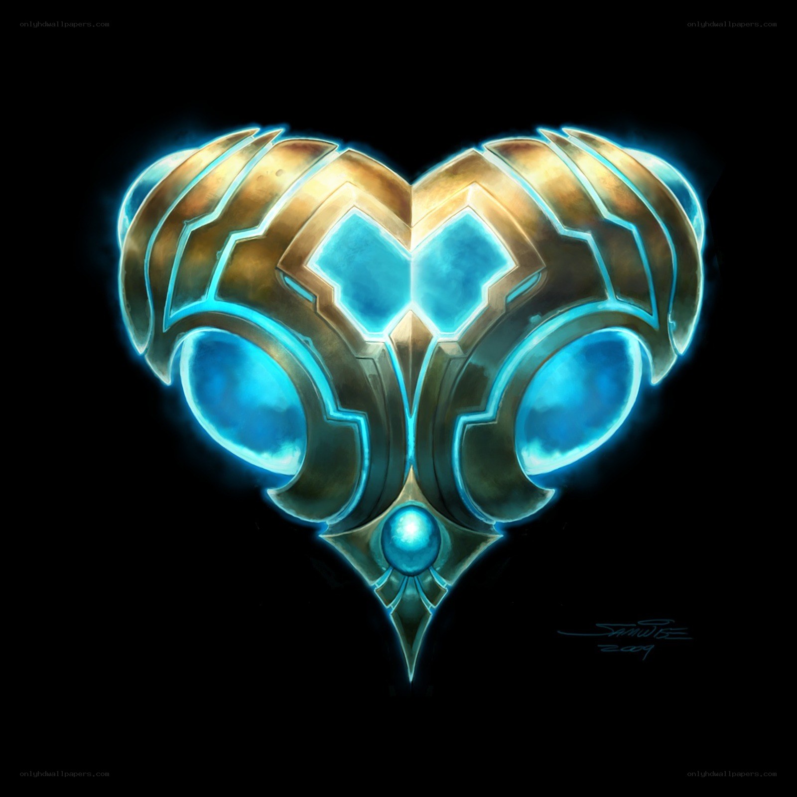 glowing heart emblem
