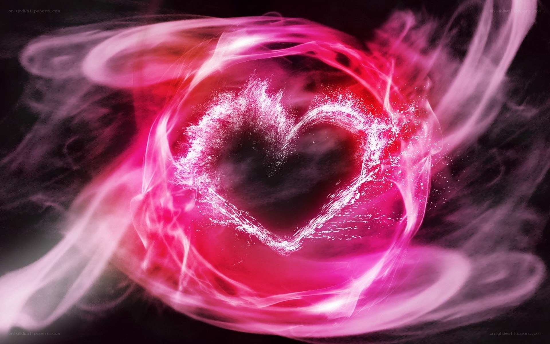 glowing heart energy swirl