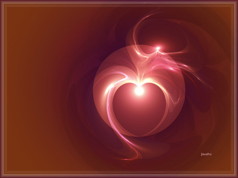 glowing heart fractal art