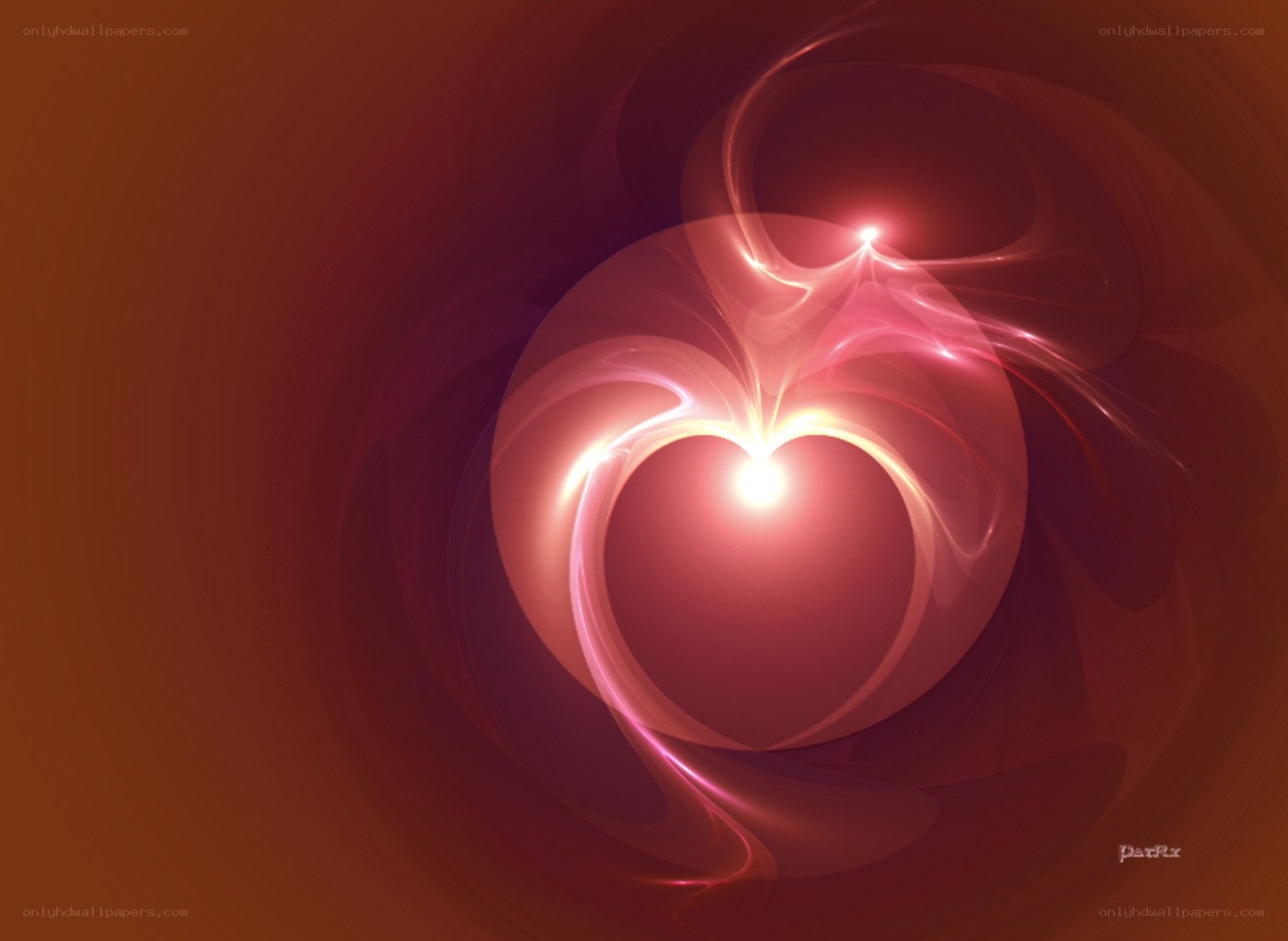 glowing heart fractal art