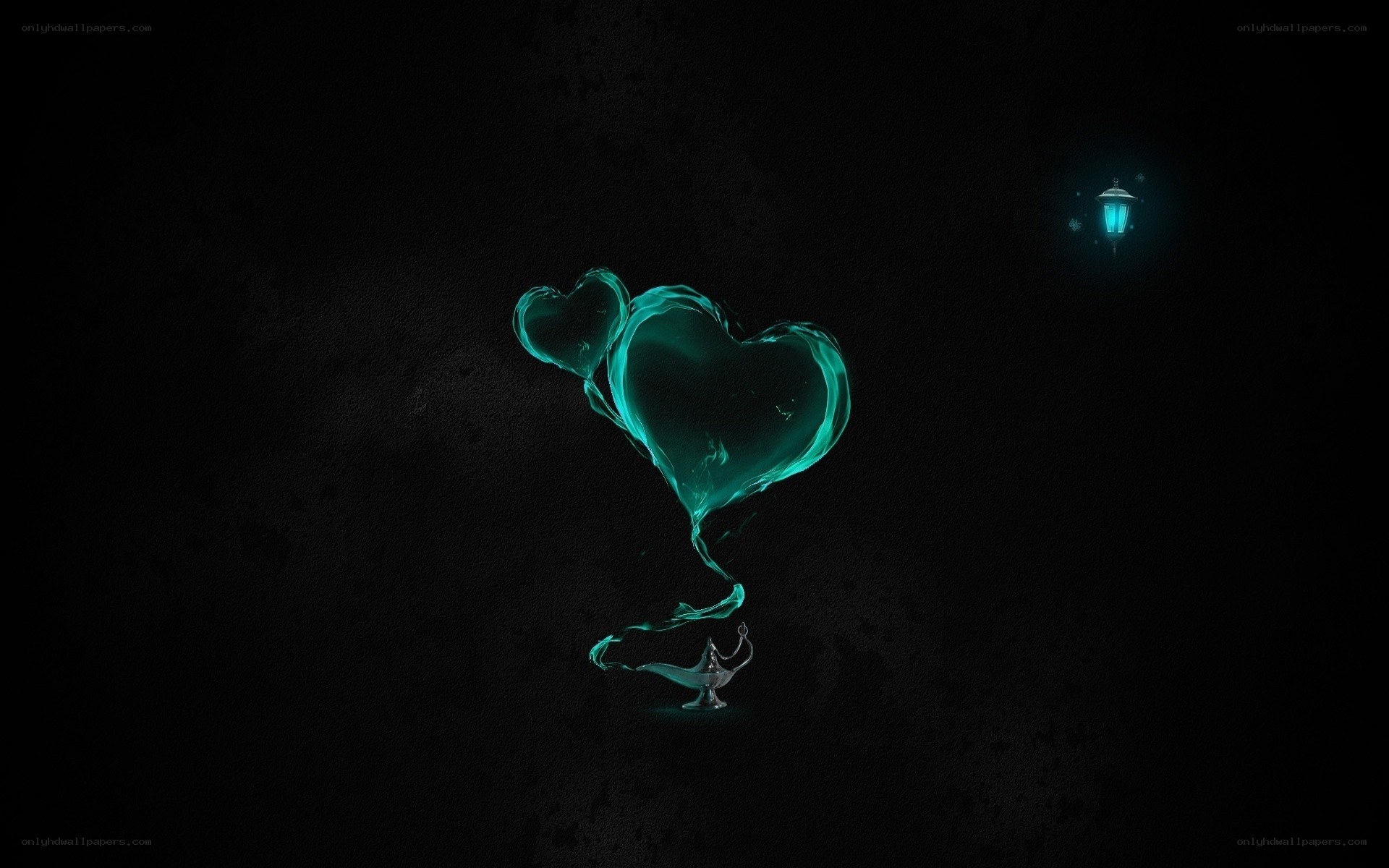 glowing heart from lamp