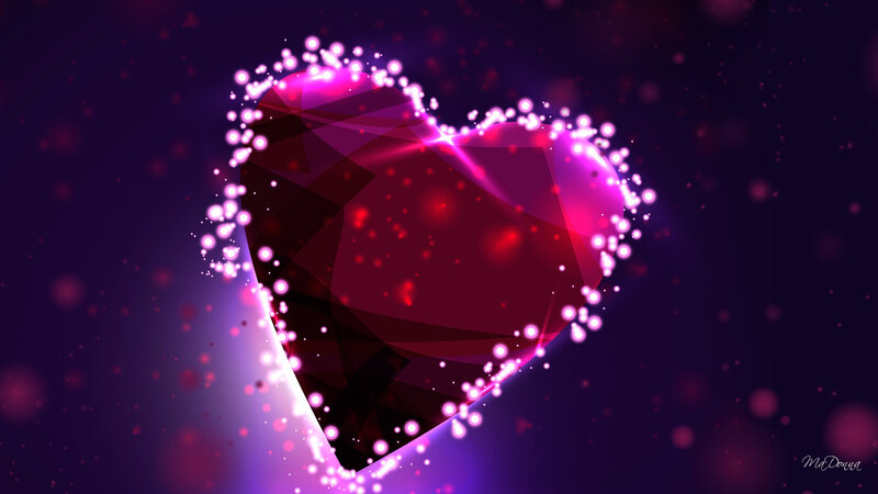 Glowing Heart Gem — Purple