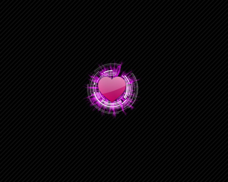 glowing heart icon on dark background