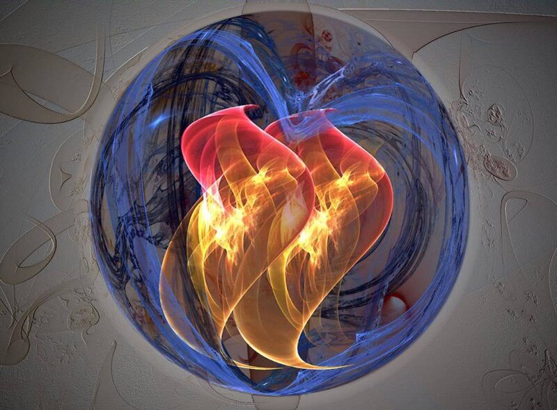Glowing Heart in Sphere