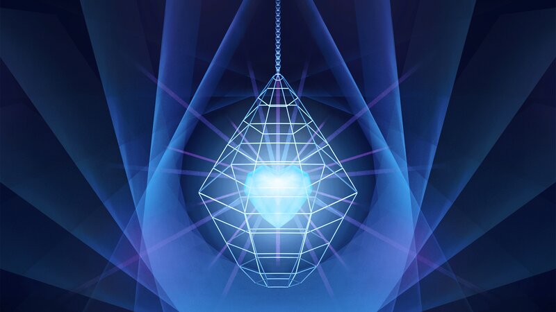 Glowing Heart in Wireframe