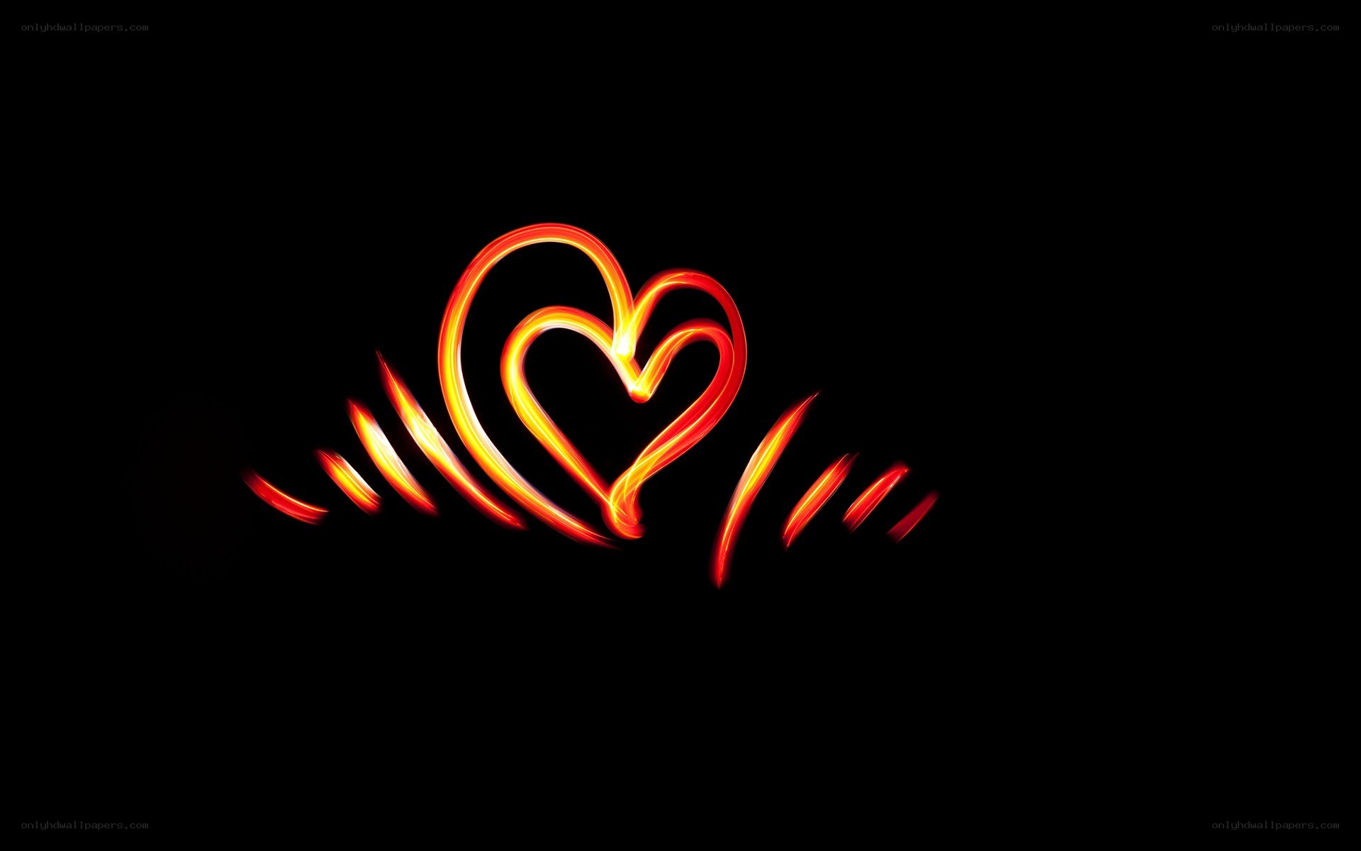 glowing heart light painting