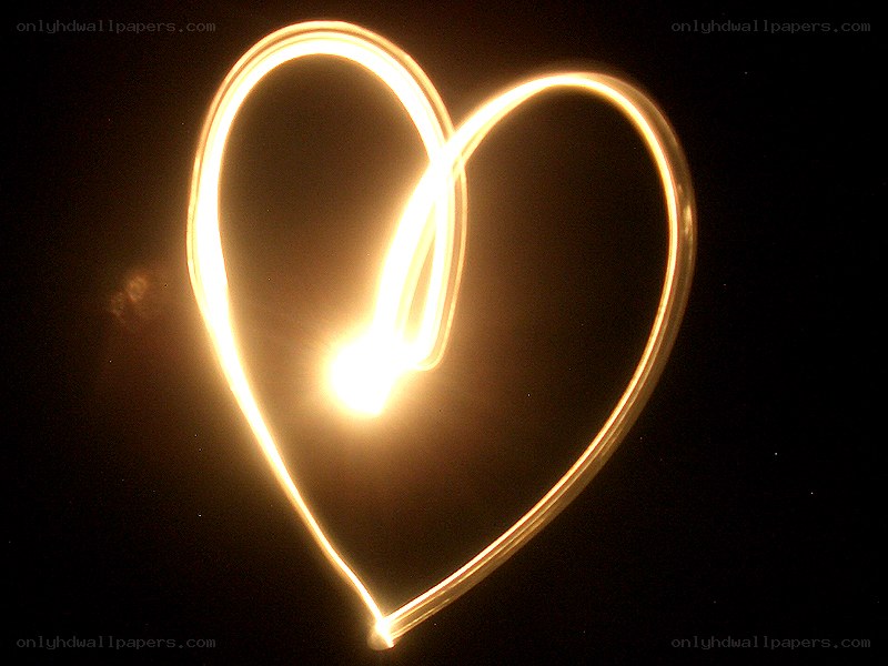 glowing heart light painting