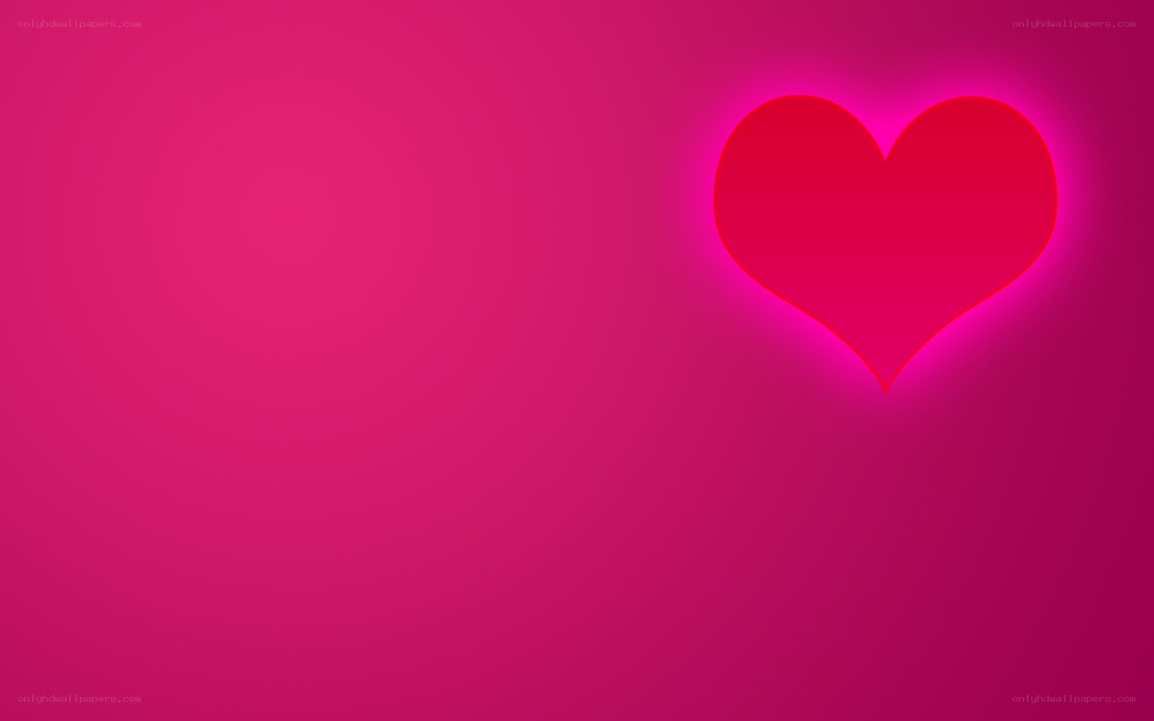 glowing heart on pink