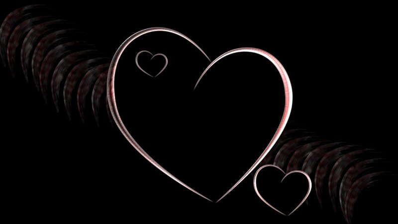 Glowing Heart Outline — Black, Dramatic