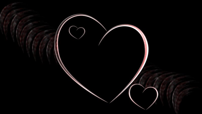 Glowing Heart Outline — Black