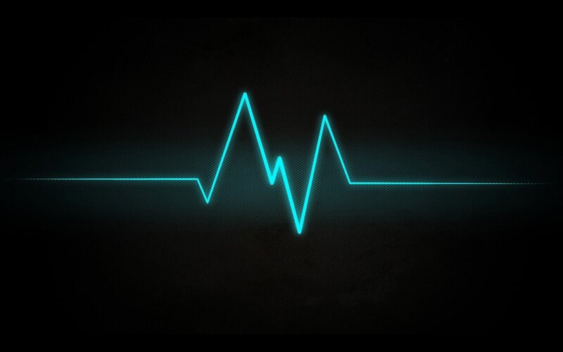 Glowing Heart Rate Line — Black