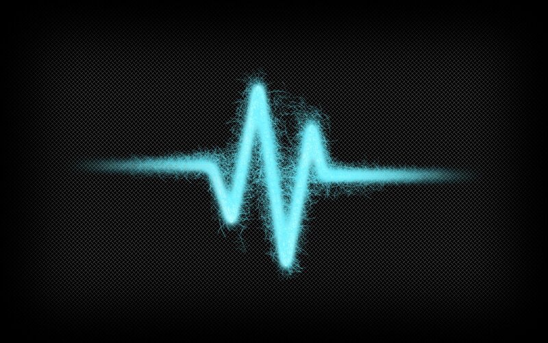Glowing Heart Rate Line — Blue