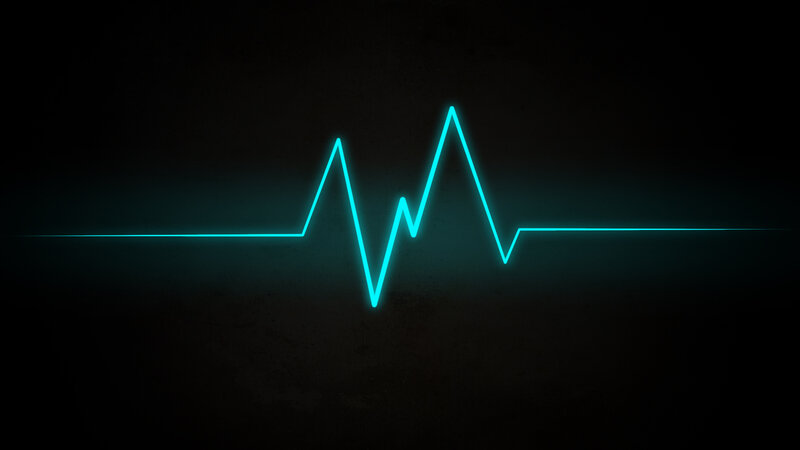 Glowing Heart Rate Line — Teal