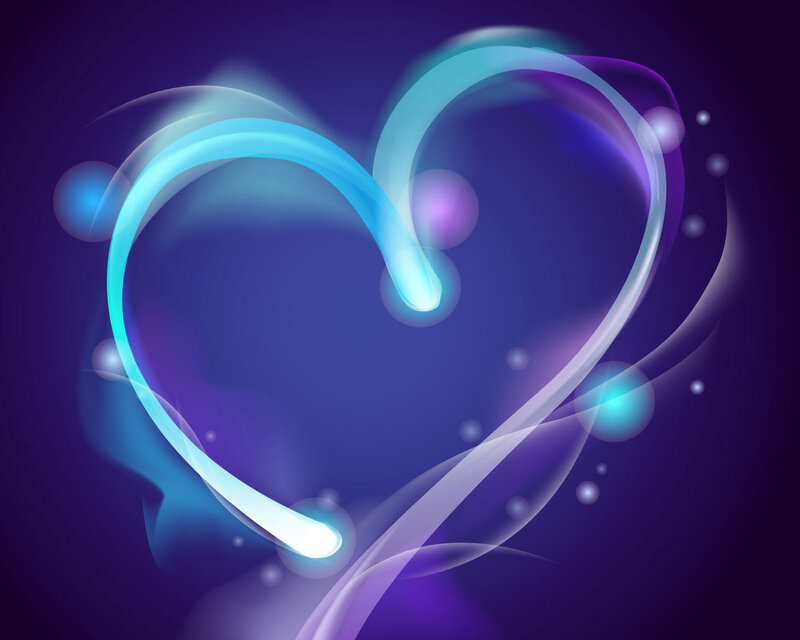 Glowing Heart Shape — Blue, Ethereal