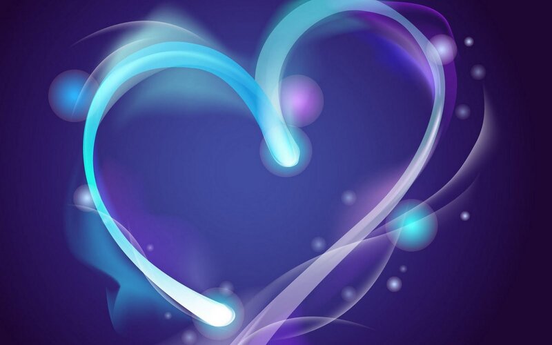 Glowing Heart Shape — Blue