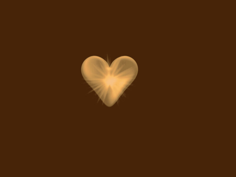 Glowing Heart Shape — Brown