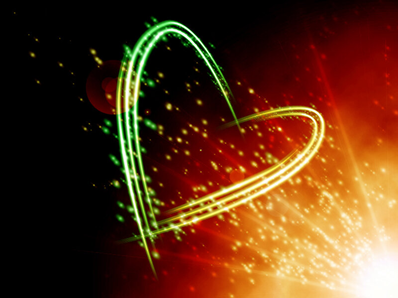 Glowing Heart Shape — Green