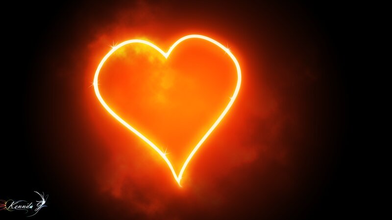 Glowing Heart Shape — Orange, Dramatic