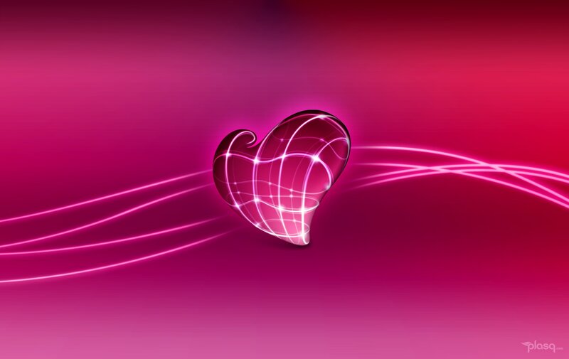 Glowing Heart Shape — Pink, Abstract, Digital Art