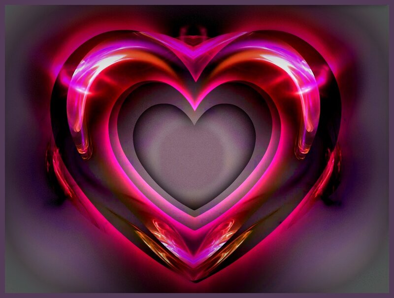 Glowing Heart Shape — Pink