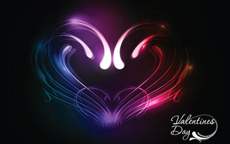 Glowing Heart Shape — Purple, Romantic