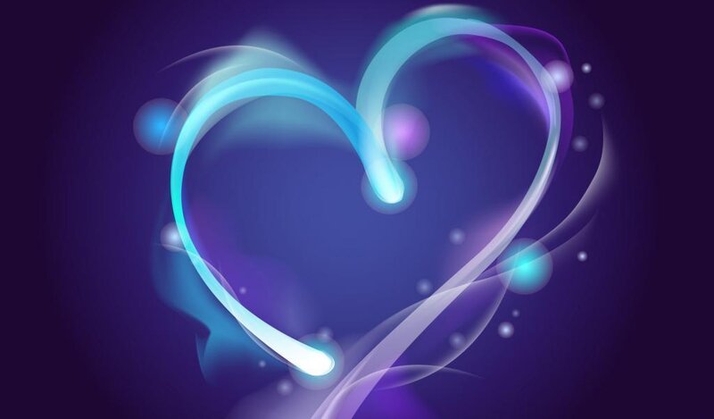 Glowing Heart Shape — Purple