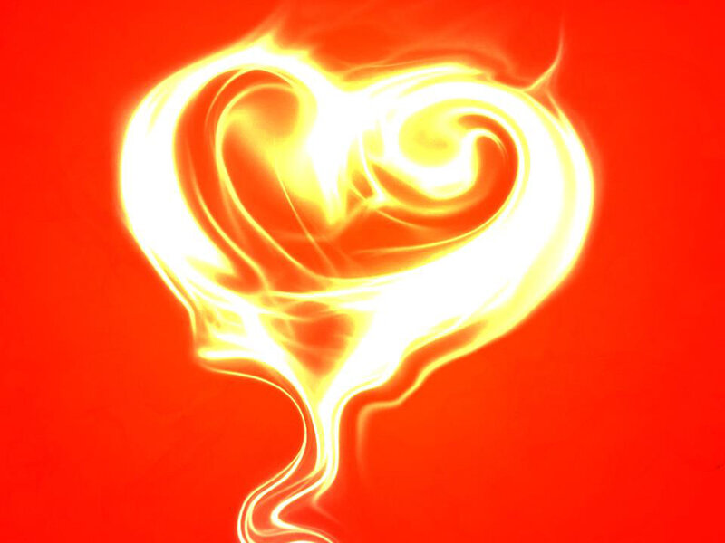 Glowing Heart Shape — Red, Dramatic