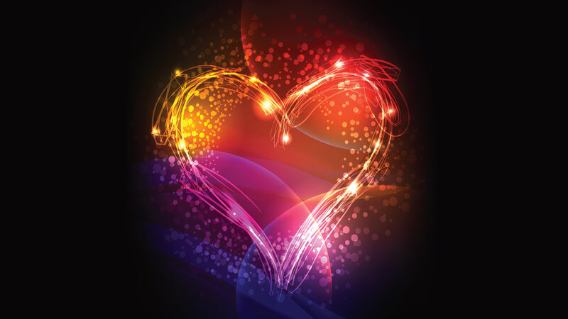 Glowing Heart Shape — Red, Energetic, Digital Art