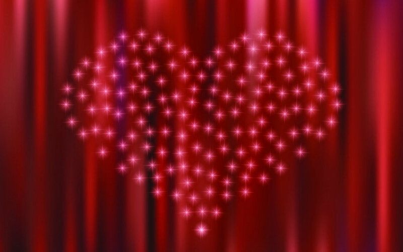 Glowing Heart Shape — Red, Romantic
