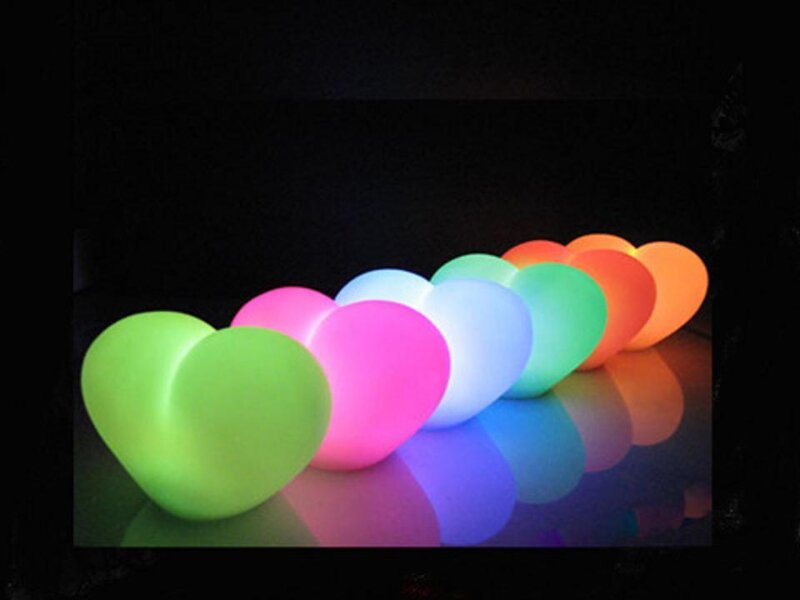 Glowing Heart-shaped Lamps