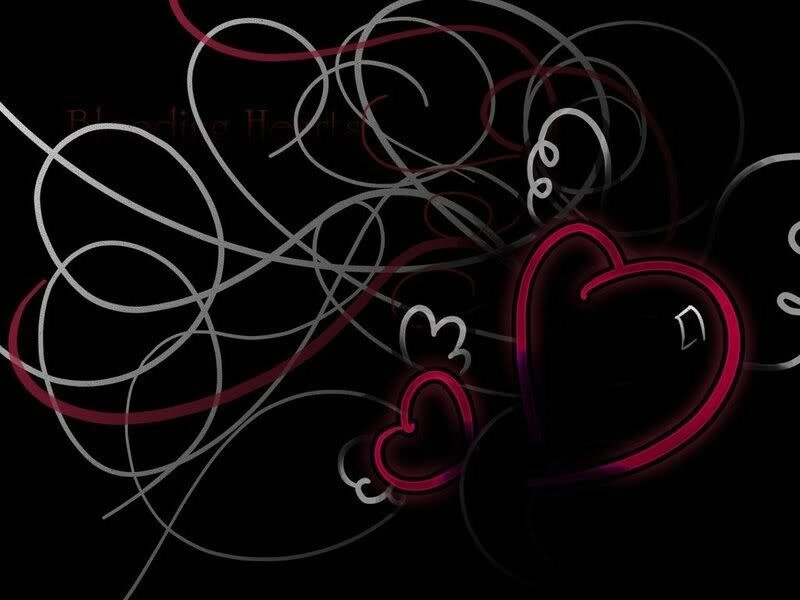 Glowing Heart Shapes — Black, Dark