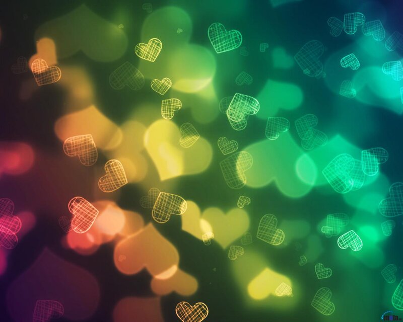 Glowing Heart Shapes — Green
