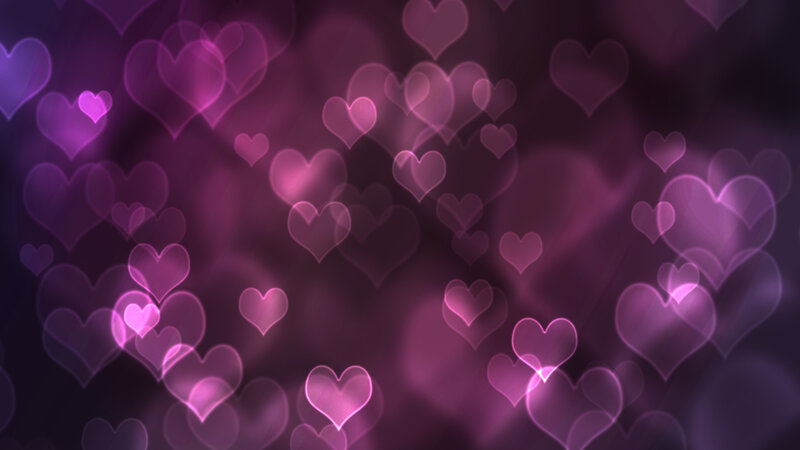 Glowing Heart Shapes — Purple, Dreamy