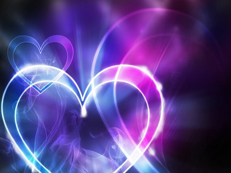 Glowing Heart Shapes — Purple, Ethereal
