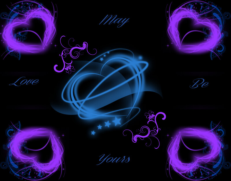 Glowing Heart Shapes — Purple, Romantic