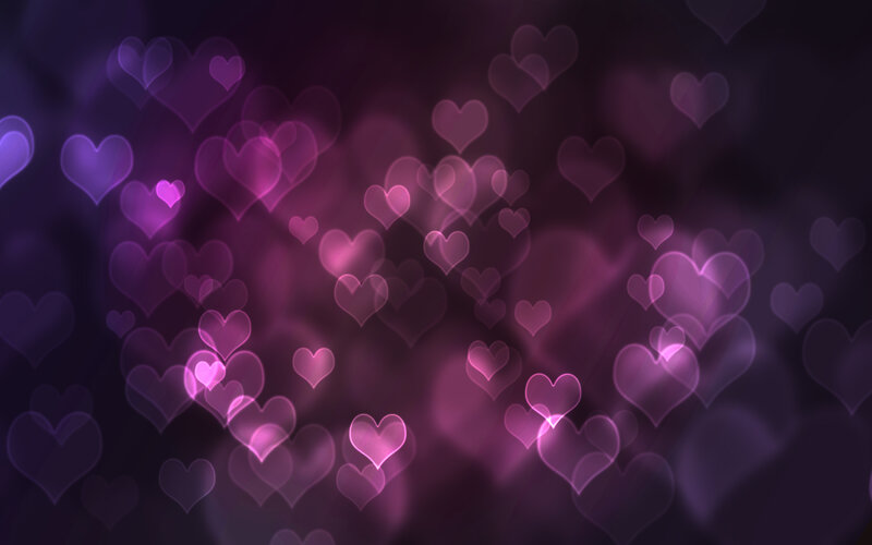 Glowing Heart Shapes — Purple