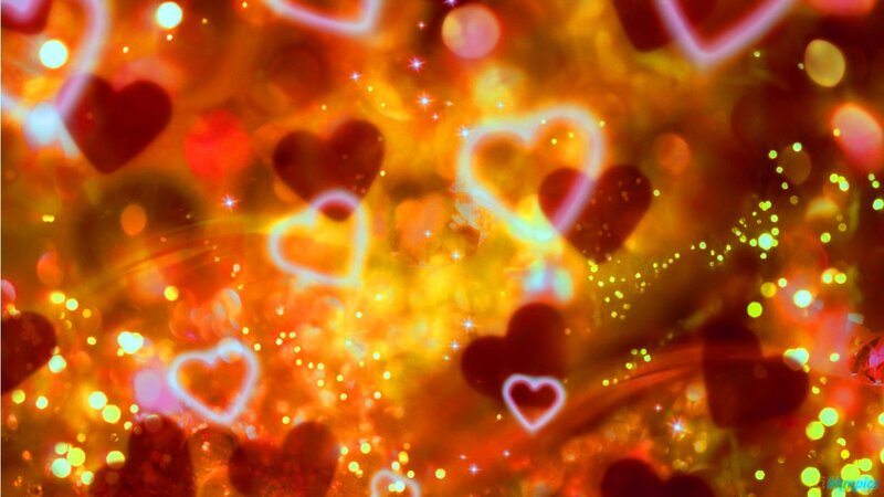 Glowing Heart Shapes — Red, Festive