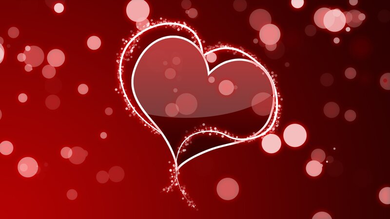 glowing heart with bokeh effect