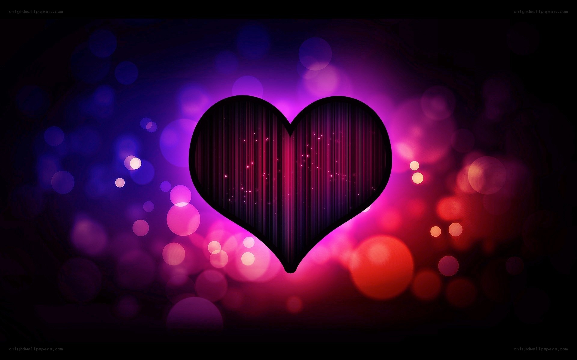 glowing heart with bokeh lights