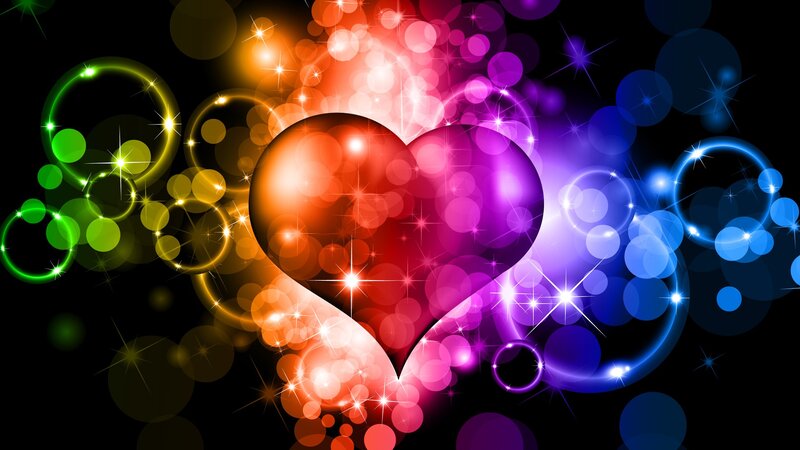 Glowing Heart with Bokeh — Red