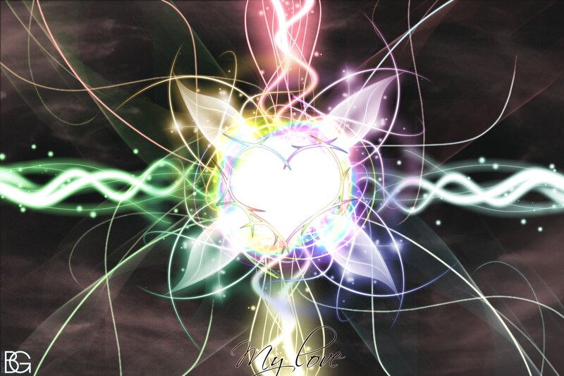 glowing heart with light effects