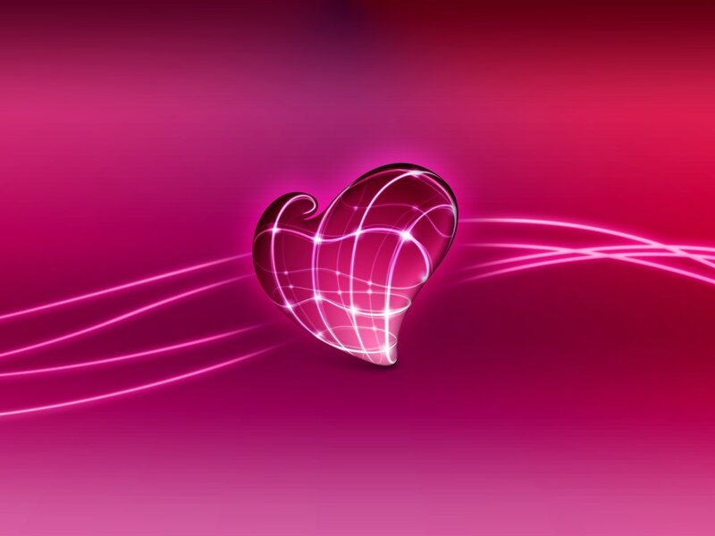 glowing heart with light trails